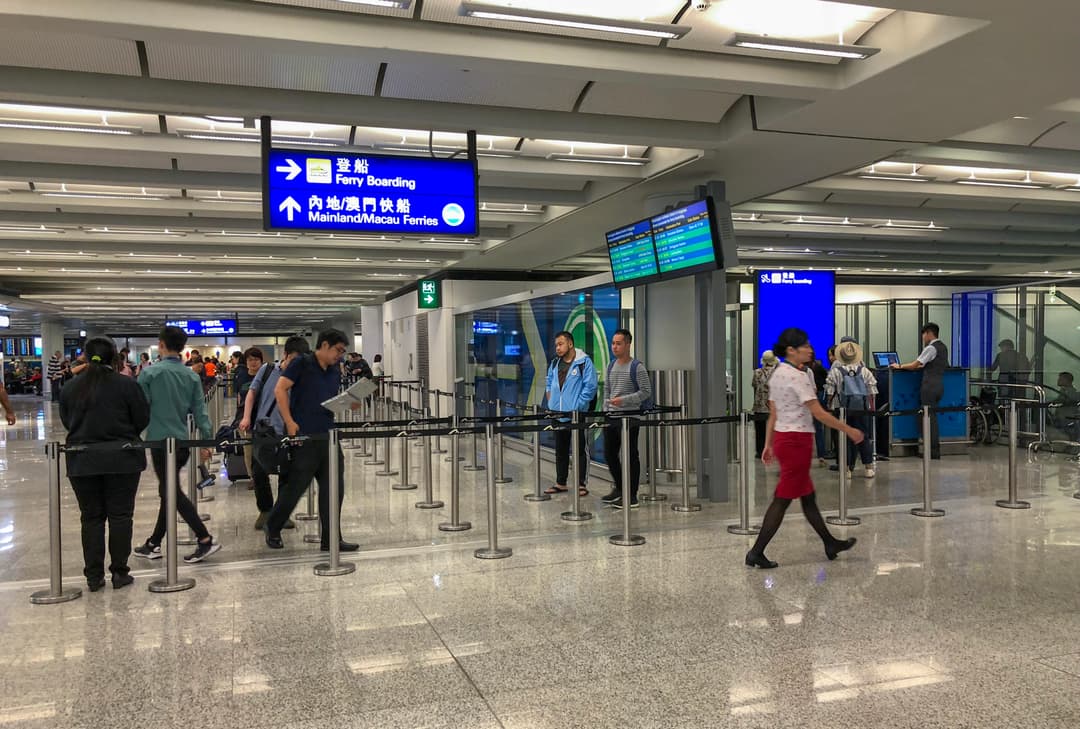 Macau ferry at the Hong Kong airport